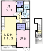 (内観/間取り1)姶良市東餅田、54,000円の賃貸