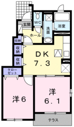 (内観/間取り1)姶良市西餅田、44,000円の賃貸